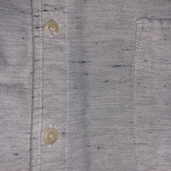 Lucky Brand Shirt Mens XXL Ivory Black Fleck Nep One Pocket Bay Street READ - Picture 8 of 9